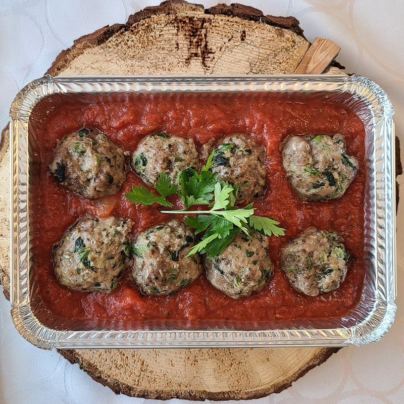 Beef, pork and spinach meatballs