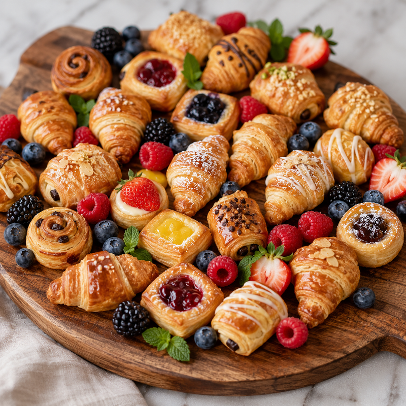 Platter of mixed pastries | À la carte lunch (x8) | The 3 Gourmet ...