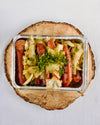 German sausage casserole, bacon, homemade sauerkraut